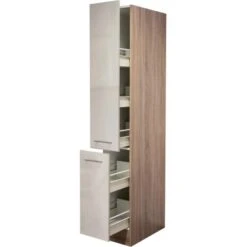 Flex-Well Exclusiv Apotheker-Hochschrank Orlando 30 Cm Kaschmir Glanz-Sonoma Eic