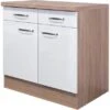 Flex-Well Exclusiv Unterschrank Valero 80 Cm Hochglanz Weiß-Sonoma Eiche -Obi Kuche Geschaft 4527453 4800 us80 valero 2