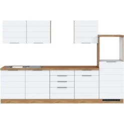 Held Möbel Küchenzeile 300 Cm Matt Weiß-Wotaneiche Ohne E-Geräte -Obi Kuche Geschaft 47 11016600 1019.6291 1a 2