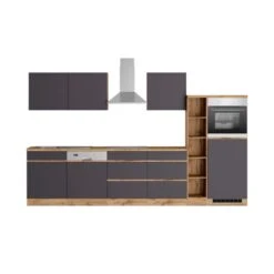 Held Möbel Küchenzeile Turin 330 Cm Graphit-Wotaneiche Mit E-Geräten -Obi Kuche Geschaft 4814 11016600 1122.6311 1a