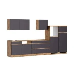 Held Möbel Küchenzeile Turin 360 Cm Graphit-Wotaneiche Ohne E-Geräte -Obi Kuche Geschaft 4905 11016600 1124.6311 1a