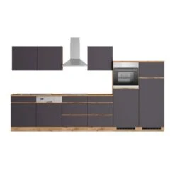 Held Möbel Küchenzeile Turin 360 Cm Graphit-Wotaneiche Mit E-Geräten -Obi Kuche Geschaft 4970 11016600 1126.6311 1a