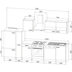 Respekta Küchenzeile KB310WS 310 Cm Schwarz-Weiß -Obi Kuche Geschaft 4 KB310WSG Kuechenzeile 04