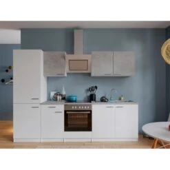 Respekta Economy Küchenzeile KB270WWBSCGKE178 270 Cm Weiß-Beton Optik -Obi Kuche Geschaft 4 neu KB270WWBSCGKE178G 02
