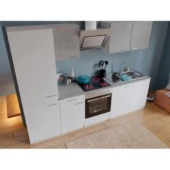 Respekta Economy Küchenzeile KB270WWBSCGKE178 270 Cm Weiß-Beton Optik -Obi Kuche Geschaft 4 neu KB270WWBSCGKE178G 03