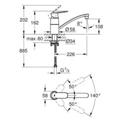 Grohe Einhand-Spültischbatterie Eurosmart Cosmopolitan Für Vor-Fenster-Montage -Obi Kuche Geschaft 518836 4520 100028624