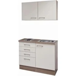 Flex-Well Exclusiv Miniküche Eico 100 Cm Magnolienweiß-Tennessee Eiche -Obi Kuche Geschaft 51 g 100 501 000 eico frei