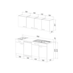Respekta Küchenzeile KB195EYWC 195 Cm Weiß-Eiche Nachbildung Glaskeramikkochfeld 13 Respekta Küchenzeile KB195EYWC 195 Cm Weiß-Eiche Nachbildung Glaskeramikkochfeld -Obi Kuche Geschaft 5208442 4384 3 13