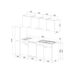 Respekta Küchenzeile KB225EYGC 225 Cm Grau-Eiche York Nachbildung -Obi Kuche Geschaft 5208657 4384 3 2