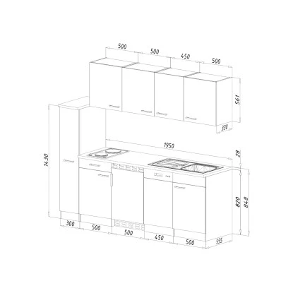 Respekta Küchenzeile KB225EYWMI 225 Cm Weiß-Eiche York Nachbildung 6 Respekta Küchenzeile KB225EYWMI 225 Cm Weiß-Eiche York Nachbildung – Bild 4