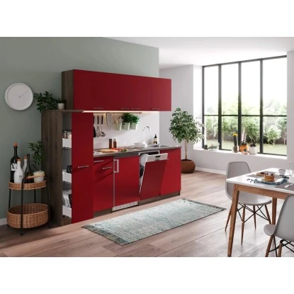 Respekta Küchenzeile KB225EYR 225 Cm Rot-Eiche York Nachbildung 3 Respekta Küchenzeile KB225EYR 225 Cm Rot-Eiche York Nachbildung