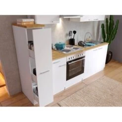 Respekta Küchenzeile KB240WW 240 Cm Weiß -Obi Kuche Geschaft 57419 4384 neu KB240WWG 03