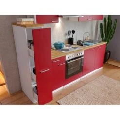 Respekta Küchenzeile KB240WR 240 Cm Rot-Weiß 12 Respekta Küchenzeile KB240WR 240 Cm Rot-Weiß -Obi Kuche Geschaft 57476 4384 neu KB240WRG 03