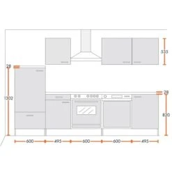Menke Küchenzeile Classic 280 Cm Lava Melamin-Sonoma Eiche Nachbildung -Obi Kuche Geschaft 5880372 4719 mkclmzf280pl