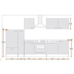 Menke Küchenzeile Classic 310 Cm Lava Melamin-Sonoma Eiche Nachbildung -Obi Kuche Geschaft 5880653 4719 mkclmzf310pl