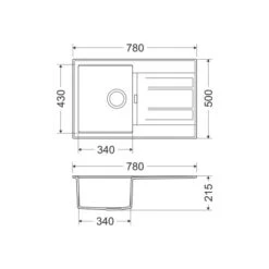 Miló Einbauspüle Granitverbundstoff Piatto 78 Graphit -Obi Kuche Geschaft 5903140017790 20