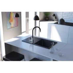 Miló Einbauspüle Granitverbundstoff Pukka 76 Graphit-Grau -Obi Kuche Geschaft 5903140017882