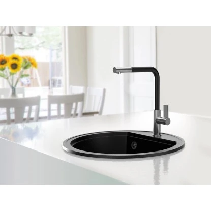 Miló Einbauspüle Granitverbundstoff Olli 51 Schwarz 5 Miló Einbauspüle Granitverbundstoff Olli 51 Schwarz – Bild 3