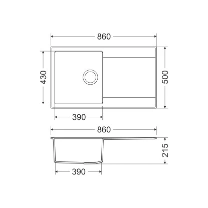 Miló Einbauspüle Granitverbundstoff Palladio 86 Graphit 4 Miló Einbauspüle Granitverbundstoff Palladio 86 Graphit – Bild 2