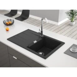 Miló Einbauspüle Granitverbundstoff Piatto 78 Graphit -Obi Kuche Geschaft 5903140018315 30