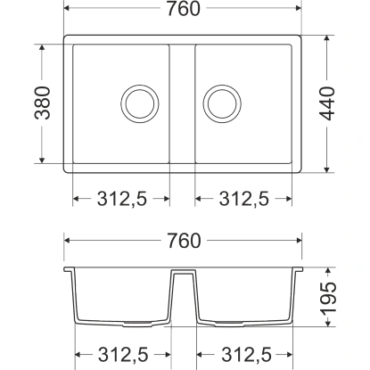 Miló Einbauspüle Granitverbundstoff Blissano 76 Graphit 4 Miló Einbauspüle Granitverbundstoff Blissano 76 Graphit – Bild 2