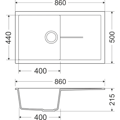Miló Einbauspüle Granitverbundstoff Adore 86 Lava-Anthrazit 4 Miló Einbauspüle Granitverbundstoff Adore 86 Lava-Anthrazit – Bild 2