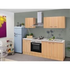 Flex-Well Classic Küchenzeile Nano 210 Cm Buche Nachbildung