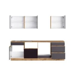 Held Möbel Küchenzeile Turin 240 Cm Graphit-Wotaneiche Ohne E-Geräte -Obi Kuche Geschaft 61877 11016600 1102.6311 2