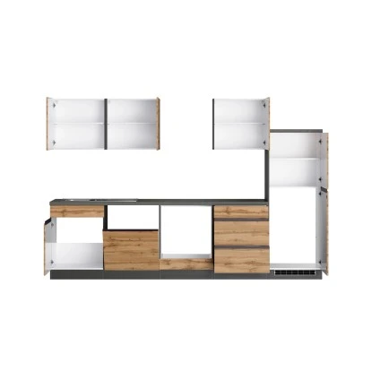 Held Möbel Küchenzeile Turin 300 Cm Wotaneiche-Graphit Ohne E-Geräte 6 Held Möbel Küchenzeile Turin 300 Cm Wotaneiche-Graphit Ohne E-Geräte – Bild 4