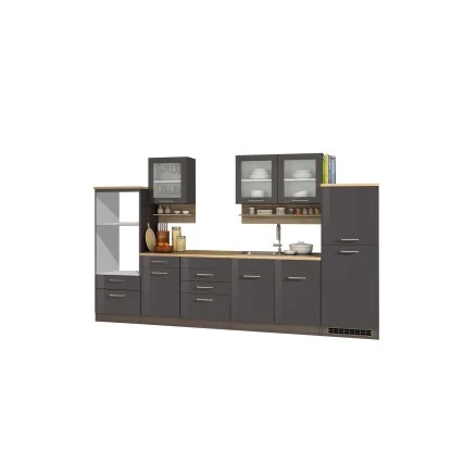 Held Möbel Küchenzeile Mailand 330 Cm Grau Hochglanz-Grau Matt Ohne E-Geräte 4 Held Möbel Küchenzeile Mailand 330 Cm Grau Hochglanz-Grau Matt Ohne E-Geräte – Bild 2