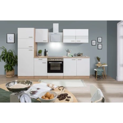 Respekta Küchenzeile KB270ESWCGKE 270 Cm Weiß-Eiche Sägerau Nachbildung Glänzend 3 Respekta Küchenzeile KB270ESWCGKE 270 Cm Weiß-Eiche Sägerau Nachbildung Glänzend