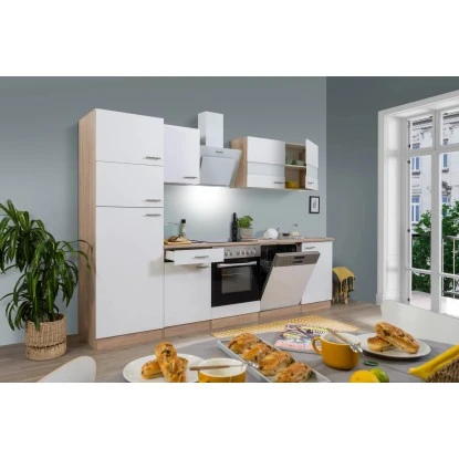 Respekta Küchenzeile KB280ESWCGKE 280 Cm Weiß-Eiche Sägerau Nachbildung 5 Respekta Küchenzeile KB280ESWCGKE 280 Cm Weiß-Eiche Sägerau Nachbildung – Bild 3