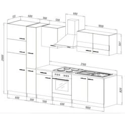 Respekta Küchenzeile KB300ESGCGKE 300 Cm Grau-Eiche Sägerau Nachbildung -Obi Kuche Geschaft 6347694 KB300ESGCGKE 03