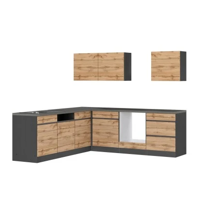 Held Möbel Winkelküche Turin 240 X 240 Cm Wotaneiche-Graphit Ohne E-Geräte 4 Held Möbel Winkelküche Turin 240 X 240 Cm Wotaneiche-Graphit Ohne E-Geräte – Bild 2