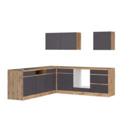 Held Möbel Winkelküche Turin 240 X 240 Cm Graphit-Wotaneiche Ohne E-Geräte -Obi Kuche Geschaft 63527 11016600 1112.6311 1