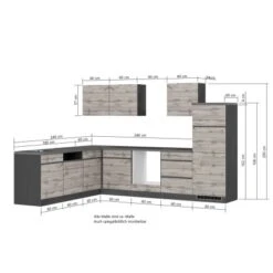 Held Möbel Winkelküche Turin 240 X 300 Cm Wotaneiche-Graphit Ohne E-Geräte -Obi Kuche Geschaft 64236 11016600 1116.6310 5