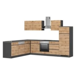 Held Möbel Winkelküche Turin 240 X 300 Cm Wotaneiche-Graphit Mit E-Geräten -Obi Kuche Geschaft 64335 11016600 1117.6310 1