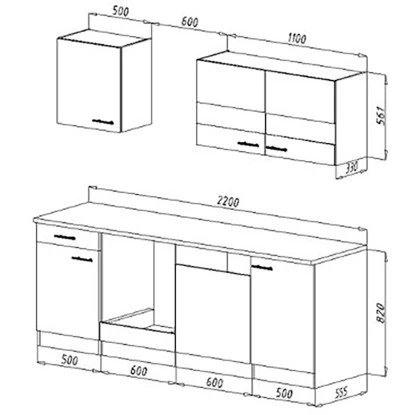 Respekta Küchenzeile KB220ESRC 220 Cm Rot-Eiche Sägerau Nachbildung 6 Respekta Küchenzeile KB220ESRC 220 Cm Rot-Eiche Sägerau Nachbildung – Bild 4