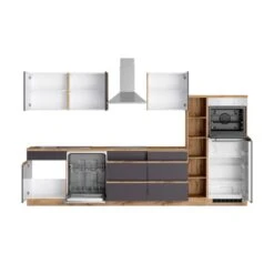 Held Möbel Küchenzeile Turin 330 Cm Graphit-Wotaneiche Mit E-Geräten -Obi Kuche Geschaft 64814 11016600 1122.6311 2