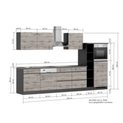 Held Möbel Küchenzeile Turin 330 Cm Graphit-Wotaneiche Mit E-Geräten -Obi Kuche Geschaft 64814 11016600 1122.6311 5