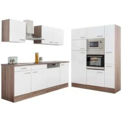 Respekta Küchenzeile Ohne E-Geräte 370 Cm Weiß Seidengl.-Eiche York -Obi Kuche Geschaft 64 4384 LBKB370EYWMIGKE 06