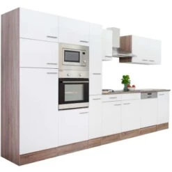 Respekta Küchenzeile Ohne E-Geräte 370 Cm Weiß Seidengl.-Eiche York -Obi Kuche Geschaft 64 4384 LBKB370EYWMIGKE 08