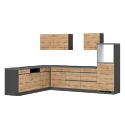 Held Möbel Winkelküche Turin 300 X 240 Cm Wotaneiche-Graphit Ohne E-Geräte -Obi Kuche Geschaft 65159 11016600 1130.6310 1