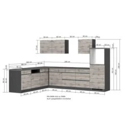 Held Möbel Winkelküche Turin 300 X 240 Cm Wotaneiche-Graphit Ohne E-Geräte -Obi Kuche Geschaft 65159 11016600 1130.6310 5