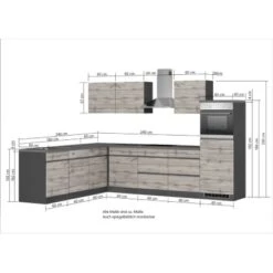 Held Möbel Winkelküche Turin 300 X 240 Cm Wotaneiche-Graphit Mit E-Geräten -Obi Kuche Geschaft 65233 11016600 1131.6310 5