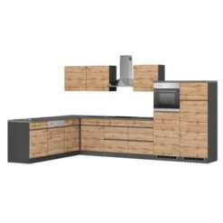 Held Möbel Winkelküche Turin 360 X 240 Cm Wotaneiche-Graphit Mit E-Geräten -Obi Kuche Geschaft 65365 11016600 1134.6310 1