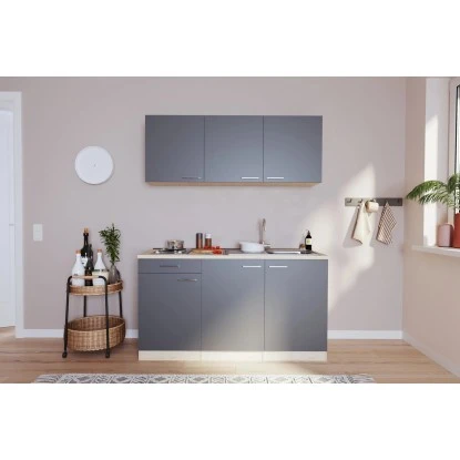 Respekta Singleküche Luis 150 Cm Grau-Eiche Sägerau 3 Respekta Singleküche Luis 150 Cm Grau-Eiche Sägerau