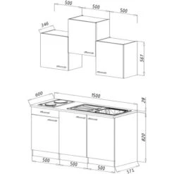 Respekta Singleküche Luis 150 Cm Grau-Eiche Sägerau 8 Respekta Singleküche Luis 150 Cm Grau-Eiche Sägerau -Obi Kuche Geschaft 658045 4384 2