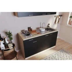 Respekta Singleküche Luis 150 Cm Schwarz-Eiche Sägerau 10 Respekta Singleküche Luis 150 Cm Schwarz-Eiche Sägerau -Obi Kuche Geschaft 658051 4384 4