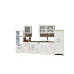 Held Möbel Küchenzeile Mailand 340 Cm Weiß Hochglanz-Weiß Matt Ohne E-Geräte -Obi Kuche Geschaft 6595 11016600 587.1.6210 1